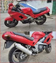 Мотоцикл Kawasaki ZZR400 1996 года выпуска, красный цвет. Рама ZX400N 015012, двигатель ZX400KE 047007 объемом 400 см³ мощностью 36 л.с.