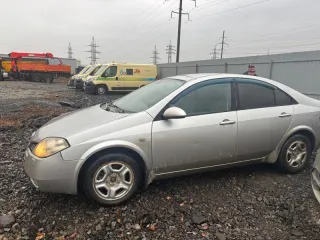 Nissan Primera 2006 года, VIN: SJNBAAP12U2291188, госномер Т723ВВ774. Автомобиль в среднем состоянии, на ходу. Имеются коррозия в некоторых местах, содрана краска на передней правой двери, вмятина на передней левой двери, сколы на кузове. Выполнены работы: замена сцепления, установлены новые…