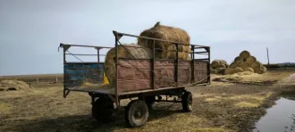 Прицеп 2ПТС-4 1987 года выпуска, красный, государственный номер 9962 СТ34.