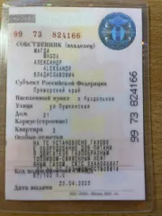 Renault Duster 2012 года, цвет бежевый, VIN X7LHSRH8N47955433, ПТС 77HH 947816, госномер R561XH125, модель двигателя КМА606, тип двигателя бензиновый, номер двигателя D042489, разрешенная максимальная масса 1818 кг, масса без нагрузки 1318 кг