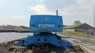 Terex Fuchs MHL 380 2003 погрузчик, ГРЗ 1293ХН47, частично разукомплектован: отсутствует двигатель, стрела.
