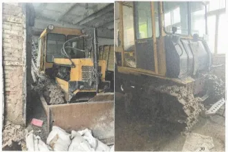 Трактор ДТ-75 МЛ с бульдозерным отвалом, желтый, 1998 года выпуска, государственный регистрационный знак УВ8959 02.