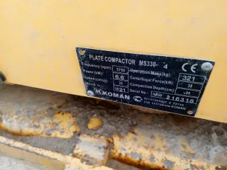 Виброплита реверсивная MS330-4 Honda GX-270 серийный номер 216318 инвентарный номер ПСТ050930 1 штука