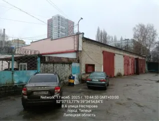 Нежилое здание-гараж 619,5 кв.м и земельный участок 1119 кв.м, Липецкая область, г. Липецк, ул. Нестерова, во дворе дома № 7; земельный участок, площадь 1119,0 кв.м, Липецкая область, городской округ город Липецк, город Липецк, улица Нестерова, земельный участок 8б (открытая территория). Общая…