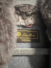 Короткая меховая жилетка Loro Piana, серая, кашемировая