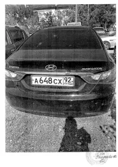 Hyundai Sonata 2.0, 2012 года, черный цвет, госномер А648СХ92, VIN: KMHEC41BBCА433811, без видимых повреждений.