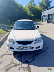 Mazda Familia, 2002. Легковой автомобиль, VIN: не установлен, мощность двигателя (кВт/л.с.): 63,75/85,0, гос. номер С224НН22. По кузову автомобиля присутствует коррозия, сгнившие пороги, арки, ржавчина на капоте, дверях и раме лобового стекла, пинается коробка с первой на вторую и не работает…