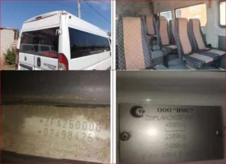 Автобус Fiat Ducato 2014 года, VIN: Z8PL4H2M2EF000299, 9 пассажирских мест, ПТС 50 ОВ 097769. КПП не работает под замену, отсутствуют форсунки и аккумулятор, турбокомпрессор под замену. Задний правый угол помят, по кузову следы сколов и вмятин, состояние ДВС удовлетворительное.