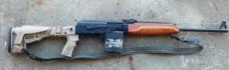 Сайга-308, карабины, к. 7,62х51 мм Охотничье огнестрельное оружие с нарезным стволом (карабин) «Сайга-308» еще Охотничье огнестрельное длинноствольное оружие с нарезным стволом марки «Сайга-308» к. 7,61х51 мм № 0008186.