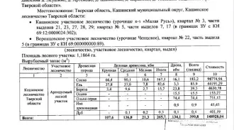 Количество и породный состав древесины: сосна – 9,1 куб.м (деловая: средняя – 4,8 куб.м, мелкая – 3,6 куб.м, (дровяная – 0,8 куб.м),  береза – 26,3 куб.м деловая: крупная – 3,0 куб.м, средняя – 6,8 куб.м, мелкая – 3,8 куб.м,(дровяная – 12,7 куб.м), осина – 1,5 куб.м (дровяная – 1,5 куб.м), ольха…