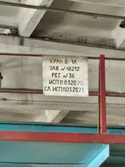 Мостовой кран номер 48212 регистрационный 36 синий