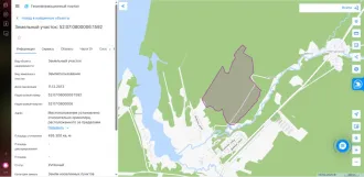 Земельный участок, 495300 кв.м, Нижегородская область, Сокольский район Имущество АО «КАПИТАЛ АСИСТАНС»: земельный участок, кадастровый номер 52:07:0800006:1592, 495300 кв.м. Земельный участок для индивидуального жилищного строительства, земли населенных пунктов, кадастровый номер…