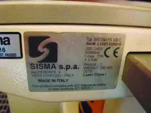 Маркировочный лазер SISMA BIG SMARK 800-C, зав. ЖЛ001235010 2010 Италия. Мощность 1,5 кВт.