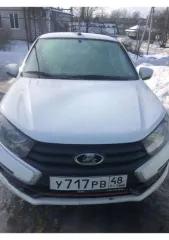Lada Granta 2022 года, 90 л.с., пробег 129162 км. Цвет белый. VIN: XTA219040P0852740, ПТС: 164301050049246, госномер У717РВ48.