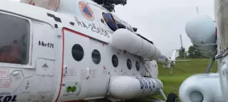 Вертолёт МИ-26Т, бортовой номер RA-06259, заводской номер 34001212409. Находится на полигоне «СКОЛ» в Сургуте.