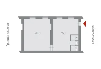 Нежилое помещение 58.5 кв.м в Санкт-Петербурге по адресу: ул. Казанская, д. 42, литера А, пом. 3-Н. Назначение: нежилое, этаж 1, кадастровый номер 78:32:0001293:2673. Право собственности подтверждается записью в ЕГРН от 11.02.2021 № 78:32:0001293:2673-78/011/2021-1.