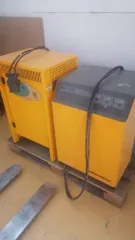 Электроштабелер Jungheinrich EVT 214, 2012 года выпуска, желтого цвета, заводской номер 91079083.