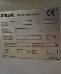 ALTZMETALL AB 40/SV, заводской номер PROJ035372.