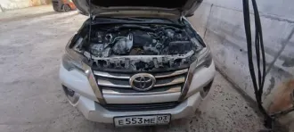 Toyota Fortuner 2017 года выпуска, зеленый цвет. VIN: MR0HA3FS400049181, госномер E553ME03. Состояние: отсутствует двигатель и аккумулятор. Тип: легковой универсал, категория B. Экологический класс 5. Разрешенная максимальная масса 2735 кг, масса без нагрузки 2185 кг. Положение руля левый, коробка…