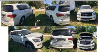 Infinity QX80, 2016 г. в., VIN JN1JANZ62U0060511. Не находится в удовлетворительном состоянии.