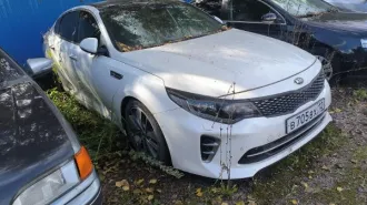Автомобиль Kia Optima JF, 2017 г.в., гос номер В705ВХ12, VIN XWEGW413BH0002414. Объём двигателя 2359 см³, мощность 187,6 л.с. Ключи и документы отсутствуют. Работоспособность не проверялась.