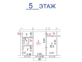 Жилое помещение, 43.3 кв. м, г. Москва, ул. Красноармейская, д. 32, кв. 79 общей площадью 43,3 кв. м (этаж № 5), кадастровый номер: 77:09:0004008:5025, вид жилого помещения: Жилое, общая площадь: 43.3