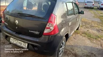 Автомобиль марки RENAULT SANDERO, 2012 года выпуска, VIN X7LBSRB2HCH581299