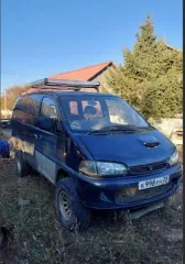 Mitsubishi Delica 1991 года, серийный серо-синий. Модель двигателя: 4M40, дизельный, номер BY2242, мощность 125 л.с. (91.9 кВт), объем 2832 куб. см. Номер кузова: PD8W-0010040. ПТС: 28 ОС 130035, госномер К998УН28. Разрешенная максимальная масса 2420 кг, снаряженная масса 1980 кг…