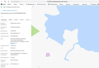 1/5 доля земельного участка 1500 кв.м Псковская область 1/5 доля в праве собственности на земельный участок, кадастровый (условный) номер 60:15:6005003:197, общей площадью 1500 кв.м., Местоположение установлено относительно ориентира, расположенного в границах участка. Почтовый адрес ориентира…
