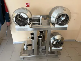 Коатер BGB-3F, 2019, для нанесения пленочной, водорастворимой и сахарной оболочки на поверхность таблеток, модель BGB-3F, год выпуска 2019.