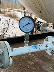 Оборудование для заправки автомобилей сжиженными газами типа ТС «СТК-МОДУЛЬ НО». Модуль для заправки автомобилей сжиженным газом ТС «СТК-Модуль НО» с надземным одностенным резервуаром СУГ объёмом 20 м³, заводской номер 01-08-22. Изготовлен в соответствии с ТУ 73.11.00-001-41829302-2019 и…