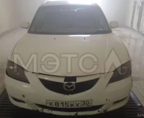 Автомобиль Mazda Axela, 2004 г.в., ГРЗ № К815КХ30, кузов № BK5P107123, двигатель № ZY 249359, СТС 99 45 290325 от 08.04.2023, ПТС 30 HP 762117 от 15.10.20163, цвет белый. Сведения о техническом состоянии: со слов должника   б/у, не работает кондиционер, требуется замена бампера, стекло на передней…
