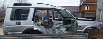 Land Rover Discovery II, 1999 года выпуска, демонтированный битый кузов и рама легкового универсала серебристого цвета, VIN SALLTGM94XA223020, ГРЗ Р783КХ761, ПТС 61 УМ 044560, СТС 99 28 780566.