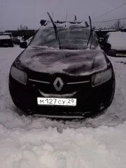Renault Sandero 2016 года выпуска, цвет кузова черный. VIN: X7L5SRAT655031300, государственный номер М127СУ29. Модель Sandero, марка Renault, вид транспорта легковой.