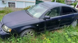 Audi A6, 2000, г/н Х158РР123, ПТС 77 УН 626515, СТС 9912 213842, цвет темно синий, VIN: WAUED24B8YN055163. Машина не на ходу. Требуется ремонт двигателя и ходовой.