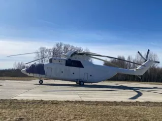 Вертолёт МИ-26Т, бортовой номер RA-06259, заводской номер 34001212409. Находится на полигоне «СКОЛ» в Сургуте.