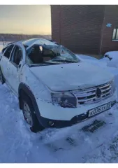 Renault Duster 2013 года, 102 л.с., пробег около 350 000 км, полный привод. VIN: X7LHSRH8N49541605, госномер К076ТУ33. Автомобиль после ДТП, в аварийном состоянии.