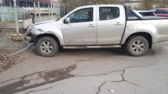 Isuzu D-Max 2018 года, государственный номер О122РС154, VIN MPATFS86JJT005116, цвет серебристый.