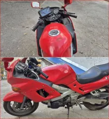 Мотоцикл Kawasaki ZZR400 1996 года выпуска, красный цвет. Рама ZX400N 015012, двигатель ZX400KE 047007 объемом 400 см³ мощностью 36 л.с.