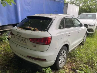 Audi Q3, 2012 года, 170 лс, 220000 км, АКПП, VIN WAUZZZ8U1DR035749, цвет белый, регистрационный номер У747ВР44. Пробег автомобиля указан примерный. Точный пробег на момент начала торгов неизвестен. ПТС утерян и требует восстановления.