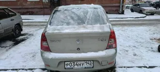 Renault Logan, 2012 года, 75 л.с., 145000 км, VIN X7LLSRB2HCH548222. Автомобиль находится в рабочем состоянии, дефекты: 1) повреждение заднего бампера, 2) повреждение на лобовом стекле, 3) отсутствует аккумулятор, 4) повреждение ЛКП на заднем левом крыле.