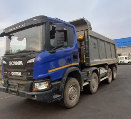 Грузовой самосвал SCANIA P8X400, синий, 2020, 117 477 км, 12 МТ  441 л. с. , дизель, задний, VIN X8UP8X40005588892, Ставропольский край, г. Невинномыск, ограничения и обременения: отсутствует ПТС, зарегистрирован за должником Банка, перерегистрация автомобиля на нового владельца будет осуществлена…
