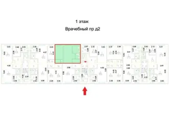 Жилое помещение, 42,8 кв.м, г. Москва, пр-д Врачебный, д. 2, кв. 22, общей площадью 42,8 кв. м (Этаж № 1), кадастровый номер:77:08:0007008:1902. Вид жилого помещения: Жилое. Общая площадь: 42.8