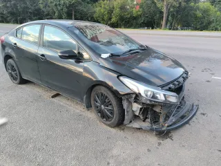 KIA Cerato 2017 года выпуска, черного цвета, государственный номер А162УМ69, VIN XWEFX417BHC002259. Автомобиль после ДТП, требуется замена переднего бампера, противотуманных фар, левого крыла вместе с колесом, замена проводки.