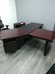 Стол руководителя лев. с тумбами Махагон 240*190*h76, Санкт-Петербург.