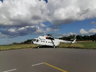 Вертолёт МИ-26Т, бортовой номер RA-06259, заводской номер 34001212409. Находится на полигоне «СКОЛ» в Сургуте.