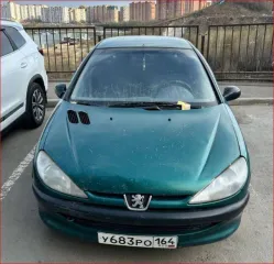 Пежо 206, 1999 год, зеленый, номер У683РО164, VIN VF32AK6C840415191, двигатель 1.4 л (1360 см³), мощность 75 л.с.