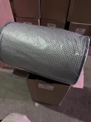 Гидравлические фильтры, 02823 Filter Element, 9 шт., годные остатки. Фильтр гидравлический из сетчатого материала для фильтрации гидравлического масла в гидравлической системе спецтехники, высота 307ММ, наружный диаметр 184ММ, упакованный в картонную коробку с маркировками: «02823 Filter Element».