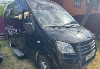 Автомобиль ГАЗ 222070, 2020 года выпуска, VIN X89222070L0AU2367, тип транспортного средства специализированный катафалк, цвет черный. Вид собственности долевая, по 1/2 доли, имущество разделено между бывшими супругами, реализуются обе доли.