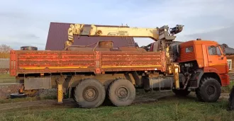 Автомобиль бортовой с краном манипулятором 732407  КАМАЗ43118 , VIN XDC732407J9001287, кат. С, 2018 г.в., оранжевый RAL 2009, 300 л.с., 11,7 л., дизель, евро 4, макс.масса 21,2 т., ПТС 16 ОУ 746195, гос.номер Т034КР797